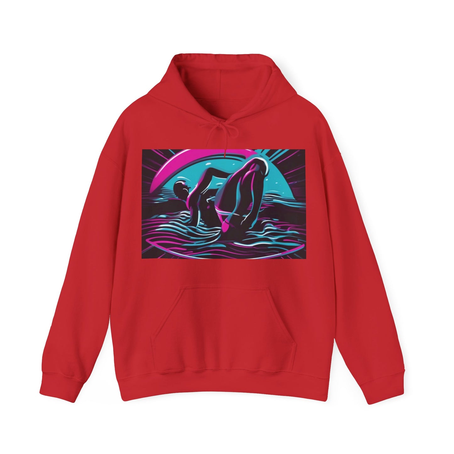 boostlete-pr-season-icon-swimmer-duotone-bold-0126 — Unisex Heavy Blend Hooded Sweatshirt (Gildan)