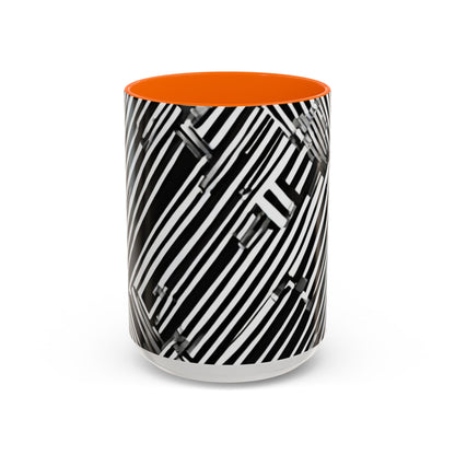 boostlete-mile-by-mile-pattern-barcode-monoline-0059 — Accent Mug 11oz/15oz