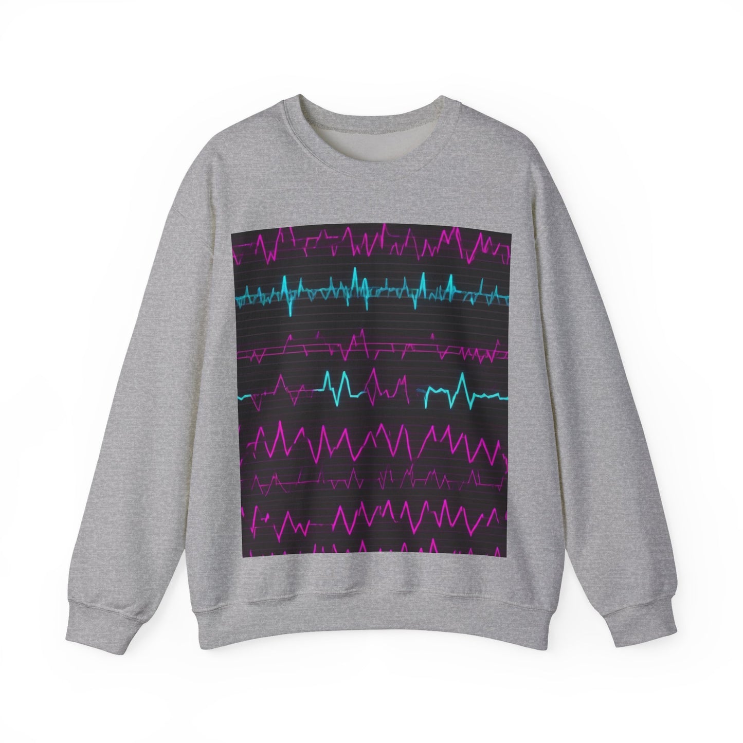 boostlete-boost-mode-pattern-ekg-modern-0111 — Unisex Heavy Blend Crewneck Sweatshirt (Gildan)