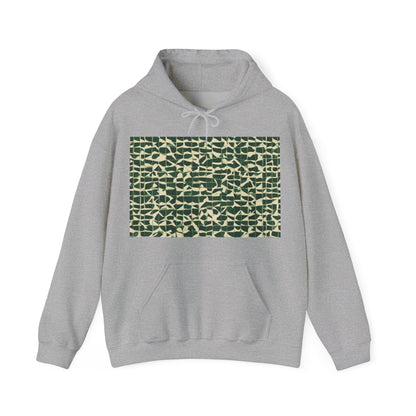 boostlete-iron-intent-pattern-plate-number-isometric-0099 — Unisex Heavy Blend Hooded Sweatshirt (Gildan)