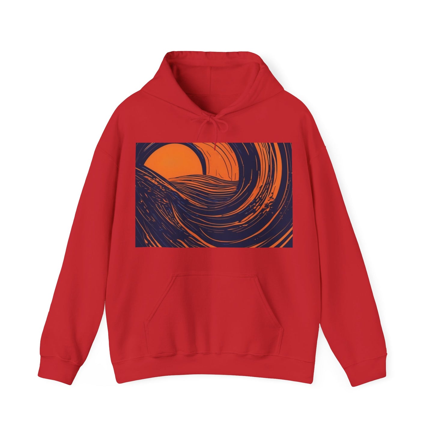 boostlete-rise-grind-icon-sunrise-speed-line-art-0202 — Unisex Heavy Blend Hooded Sweatshirt (Gildan)