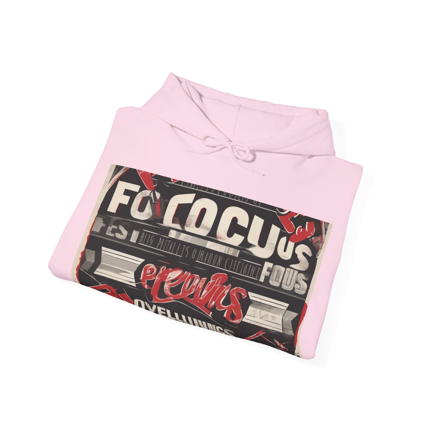 boostlete-mile-by-mile-type-focus-over-feelings-split-retro-0841 — Unisex Heavy Blend Hoodie (G18500)