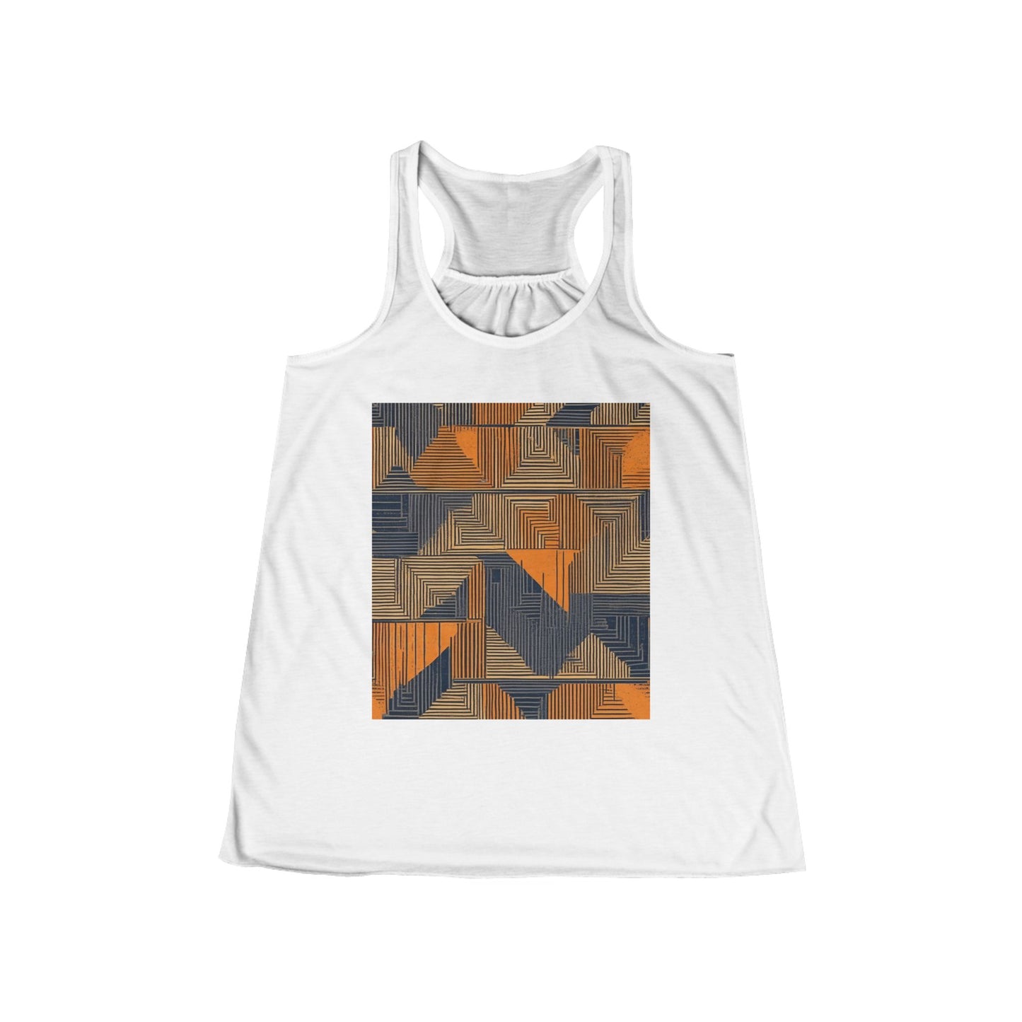 boostlete-field-day-pattern-stair-steps-geometric-0055 — Women's Flowy Racerback Tank (B+C 8800)