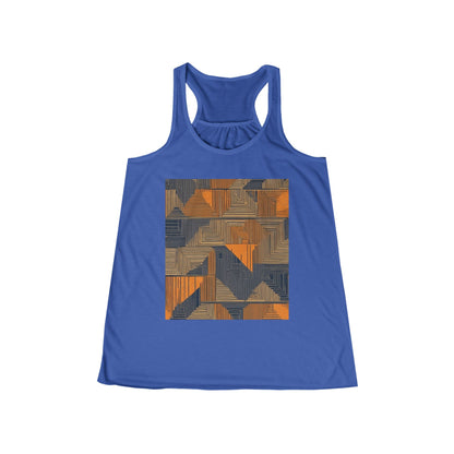boostlete-field-day-pattern-stair-steps-geometric-0055 — Women's Flowy Racerback Tank (B+C 8800)