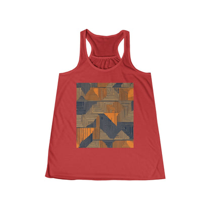 boostlete-field-day-pattern-stair-steps-geometric-0055 — Women's Flowy Racerback Tank (B+C 8800)
