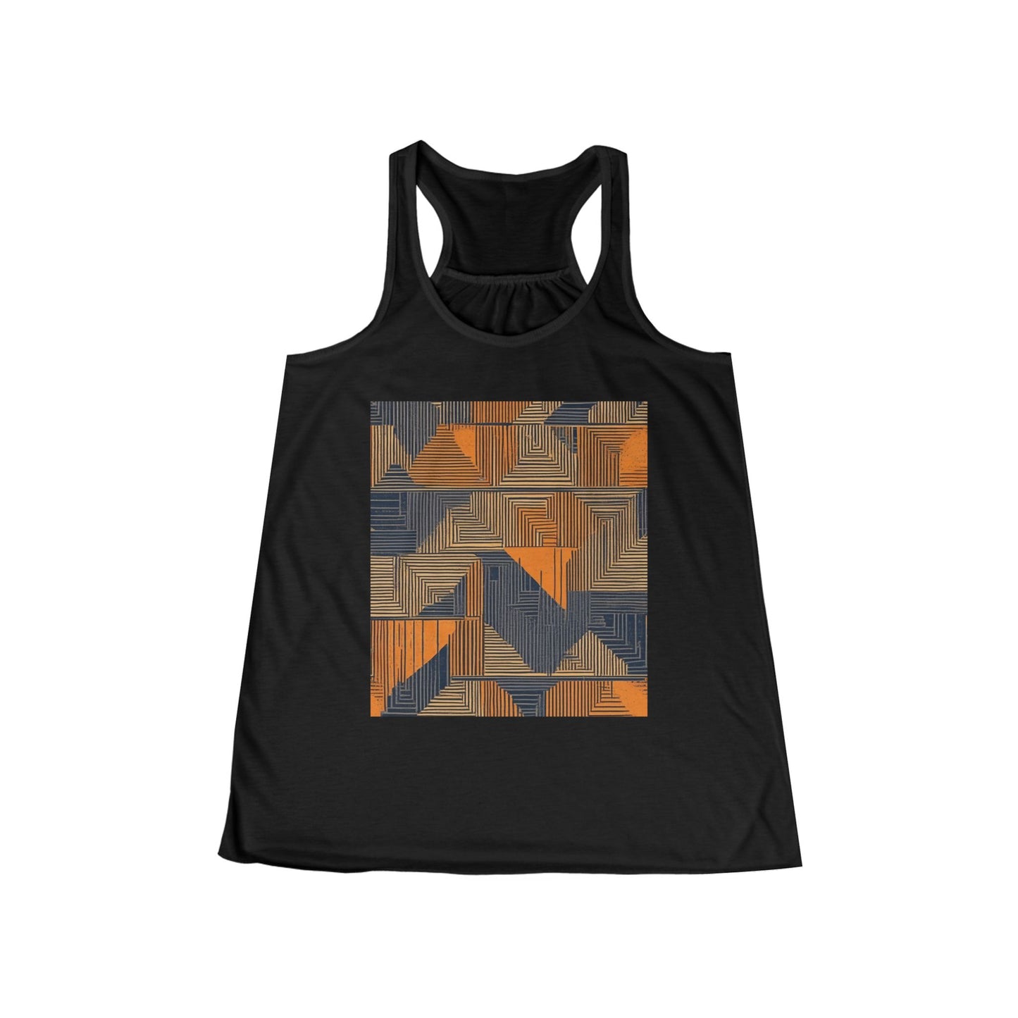 boostlete-field-day-pattern-stair-steps-geometric-0055 — Women's Flowy Racerback Tank (B+C 8800)