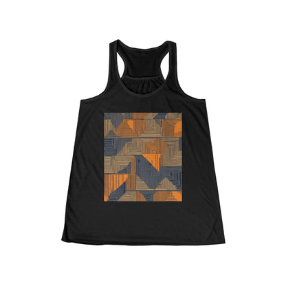boostlete-field-day-pattern-stair-steps-geometric-0055 — Women's Flowy Racerback Tank (B+C 8800)