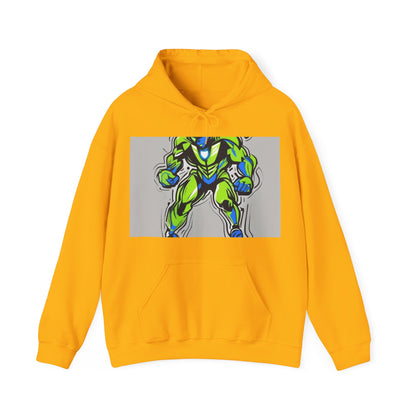 boostlete-quiet-power-type-boost-mode-on-outline-over-solid-modern-0741 — Unisex Heavy Blend Hoodie (G18500)