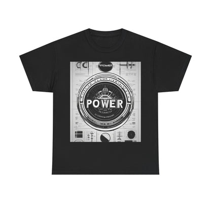boostlete-boost-mode-type-power-in-quiet-badge-blueprint-0245 — Unisex Heavy Cotton Tee (Gildan 5000)