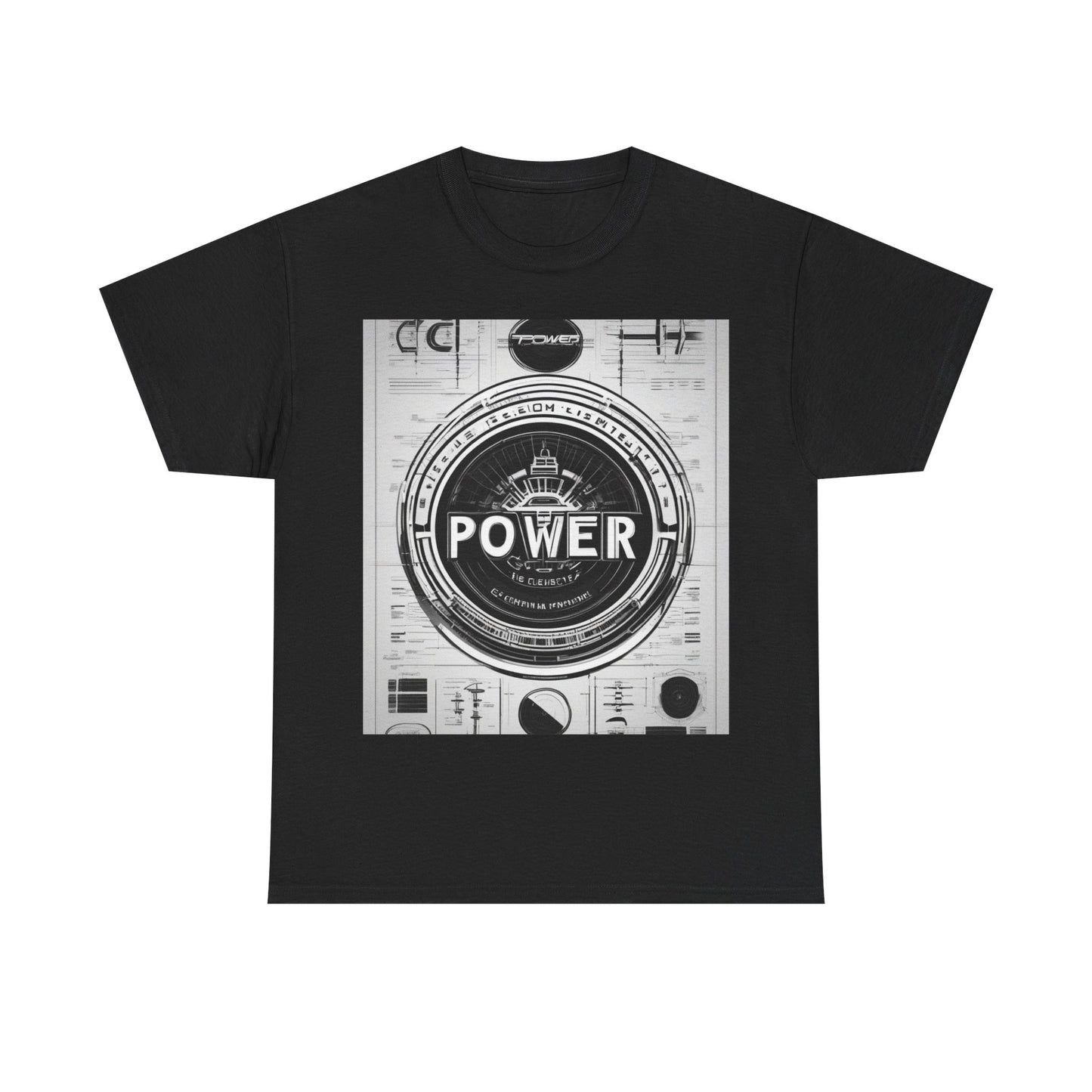 boostlete-boost-mode-type-power-in-quiet-badge-blueprint-0245 — Unisex Heavy Cotton Tee (Gildan 5000)