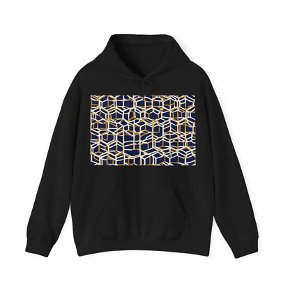 boostlete-am-crew-pattern-hex-industrial-0131 — Unisex Heavy Blend Hooded Sweatshirt (Gildan)