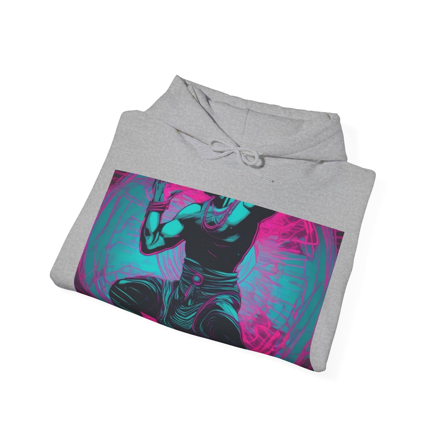 boostlete-rise-grind-scene-yogi-motion-line-art-0240 — Unisex Heavy Blend Hooded Sweatshirt (Gildan)