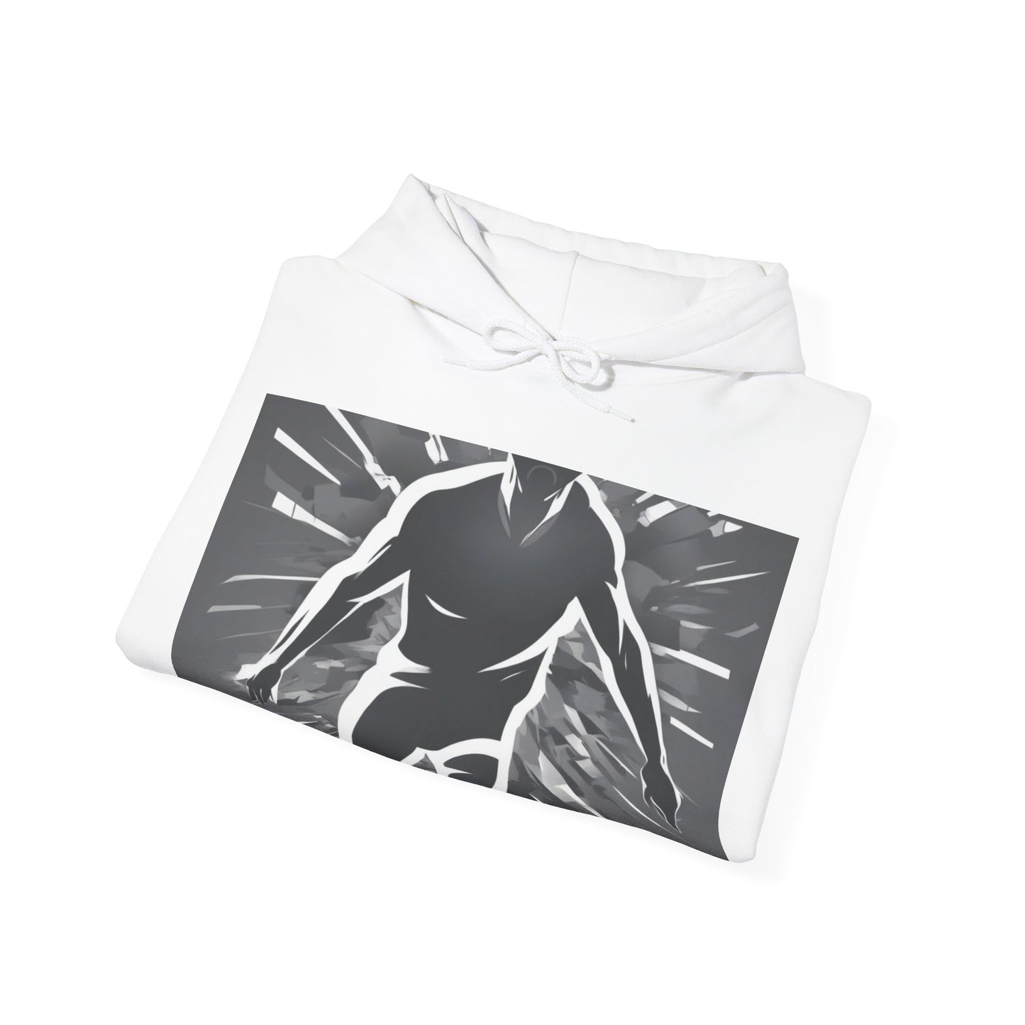 boostlete-iron-intent-scene-sprinter-soft-athletic-0108 — Unisex Heavy Blend Hooded Sweatshirt (Gildan)