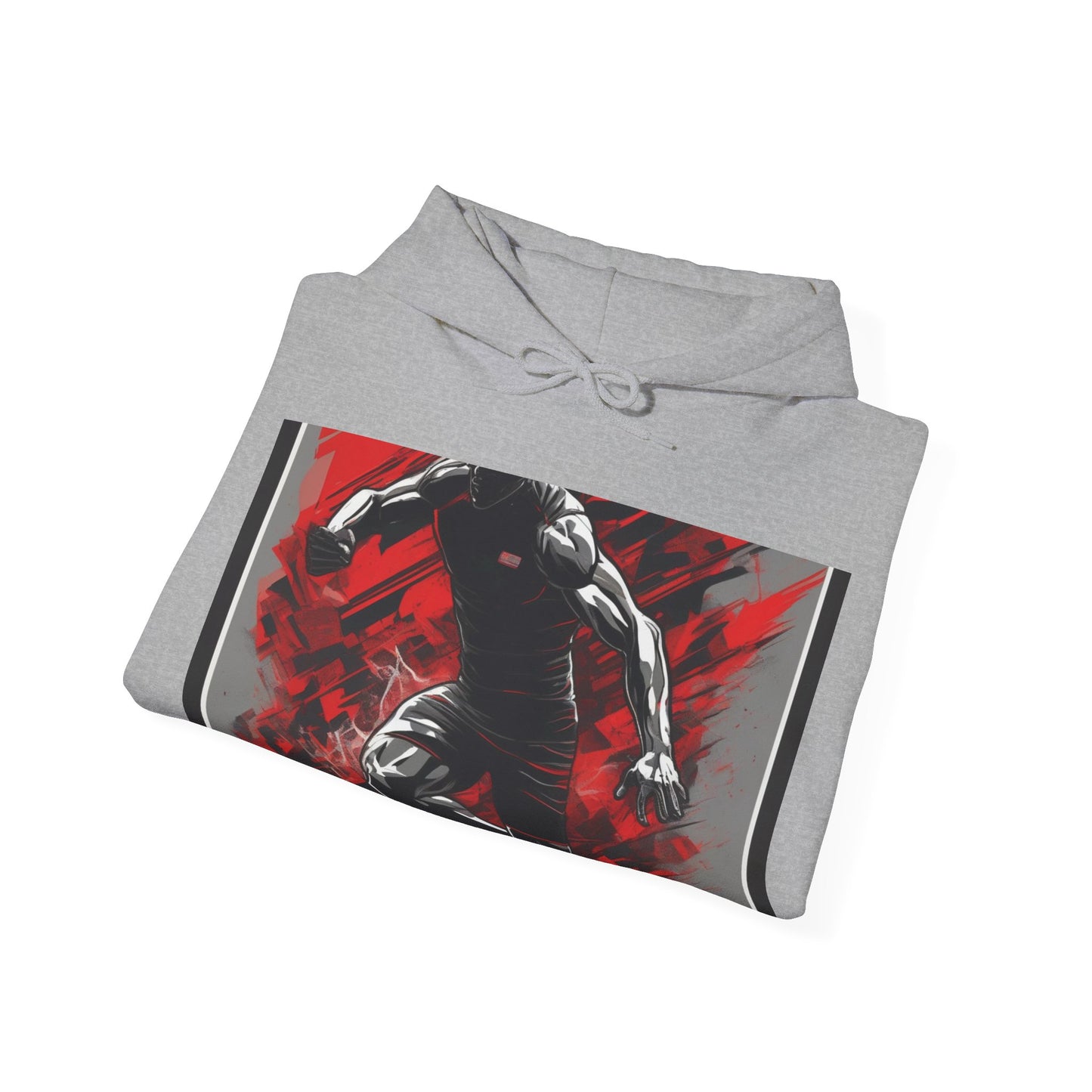 boostlete-field-day-scene-sprinter-glitch-badge-0284 — Unisex Heavy Blend Hooded Sweatshirt (Gildan)