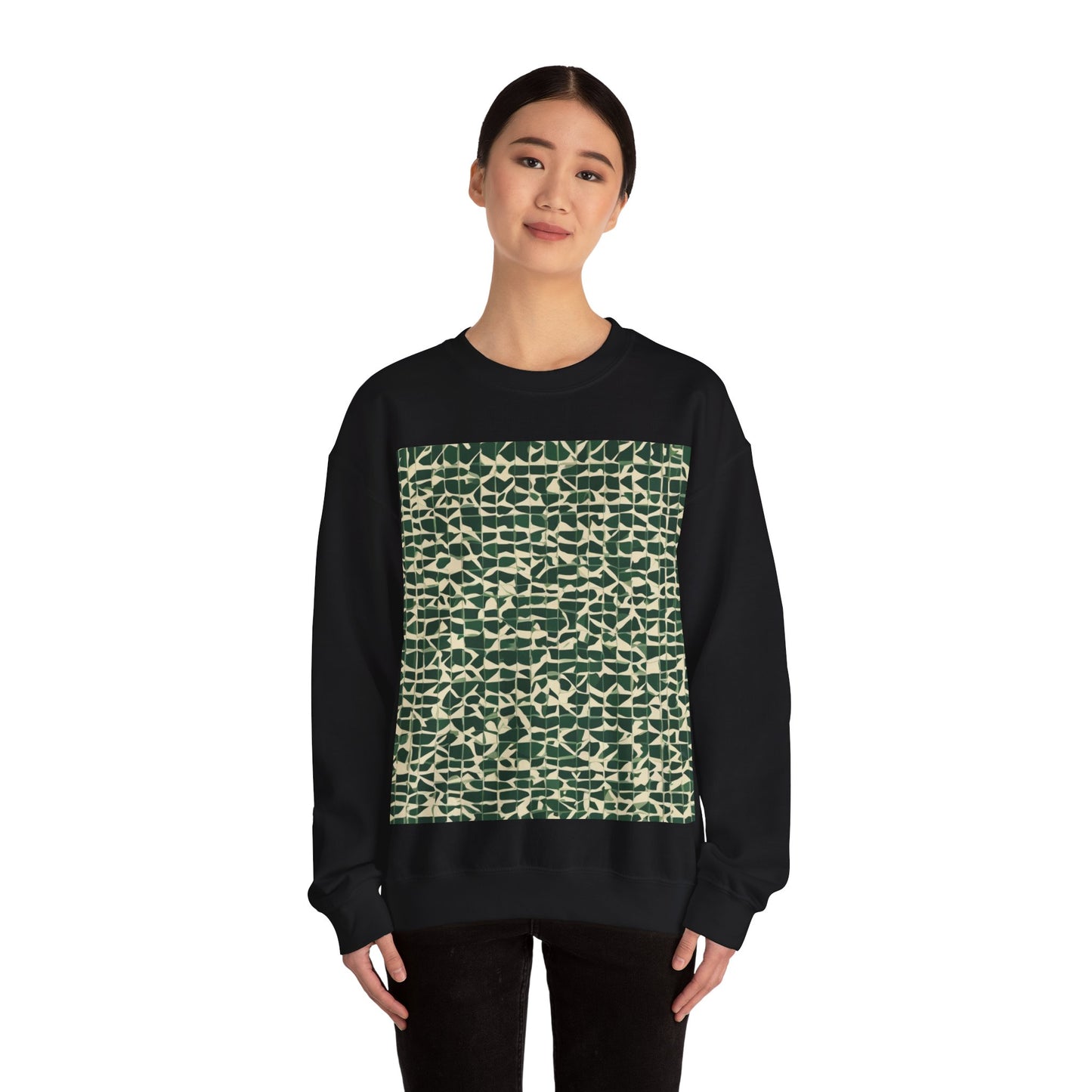boostlete-iron-intent-pattern-plate-number-isometric-0099 — Unisex Heavy Blend Crewneck Sweatshirt (Gildan)