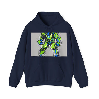 boostlete-quiet-power-type-boost-mode-on-outline-over-solid-modern-0741 — Unisex Heavy Blend Hoodie (G18500)