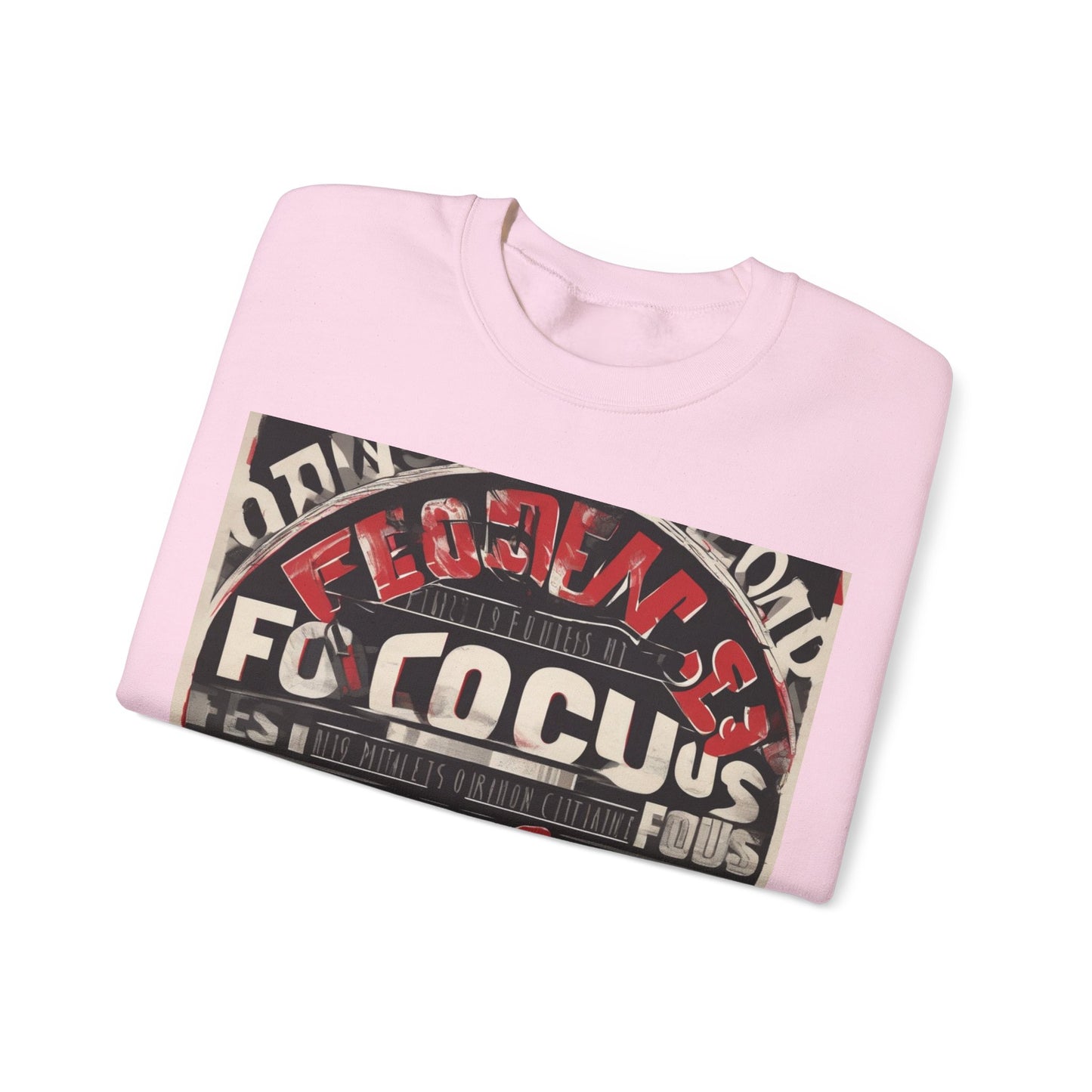 boostlete-mile-by-mile-type-focus-over-feelings-split-retro-0841 — Unisex Heavy Blend Crewneck (G18000)