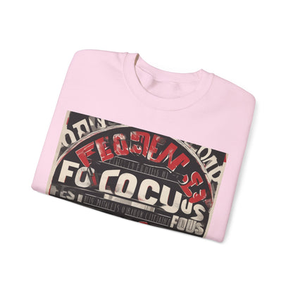 boostlete-mile-by-mile-type-focus-over-feelings-split-retro-0841 — Unisex Heavy Blend Crewneck (G18000)