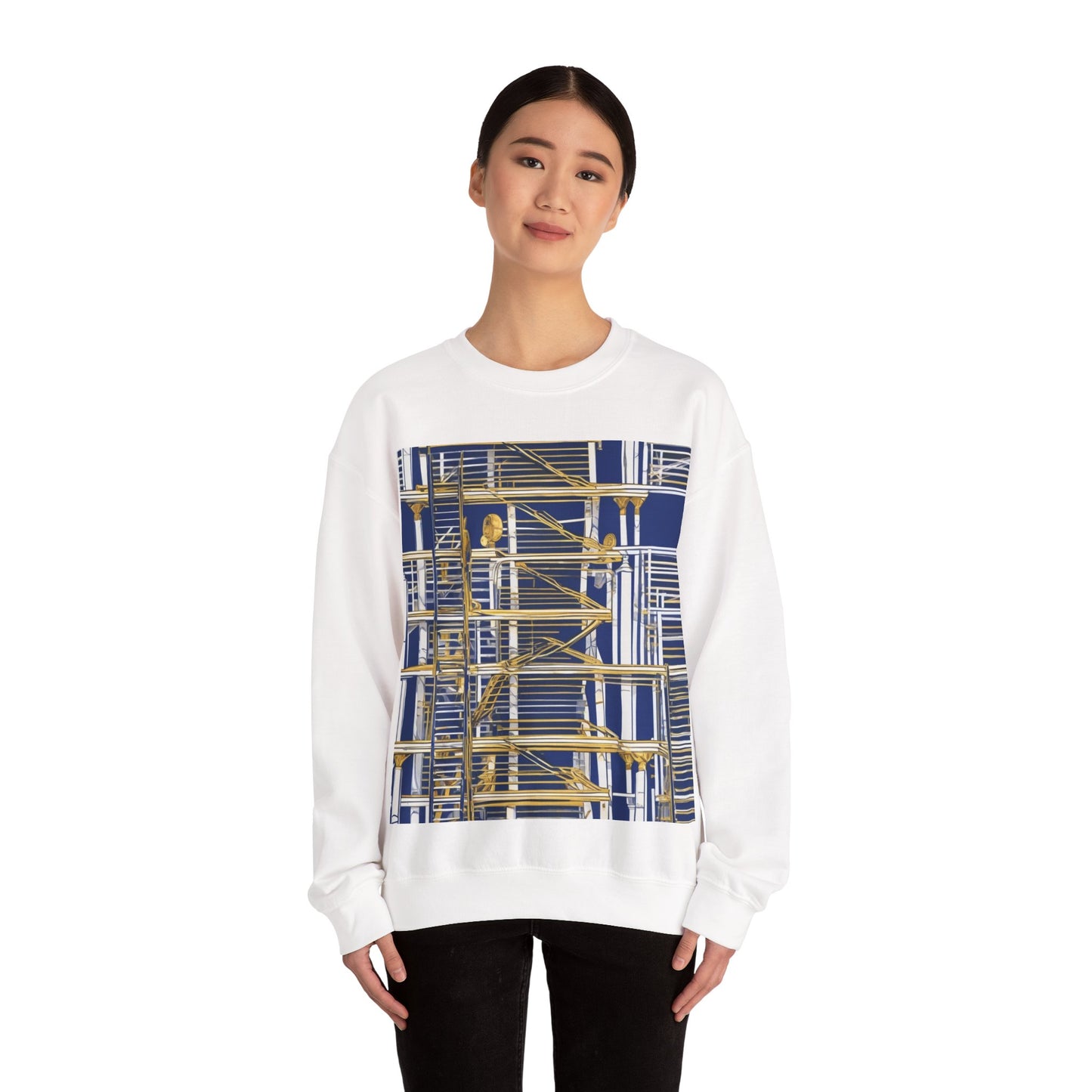 boostlete-rise-grind-icon-ladder-high-engraved-0238 — Unisex Heavy Blend Crewneck Sweatshirt (Gildan)