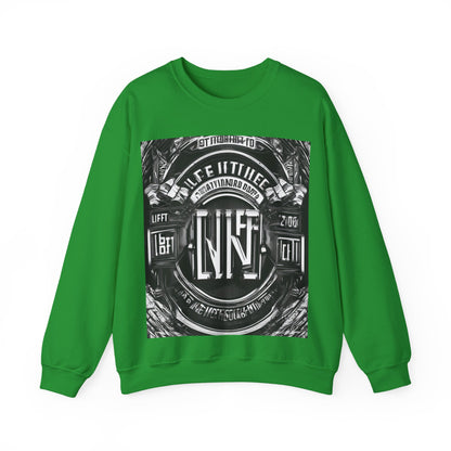 boostlete-am-crew-type-lift-the-standard-banner-engraved-0665 — Unisex Heavy Blend Crewneck (G18000)