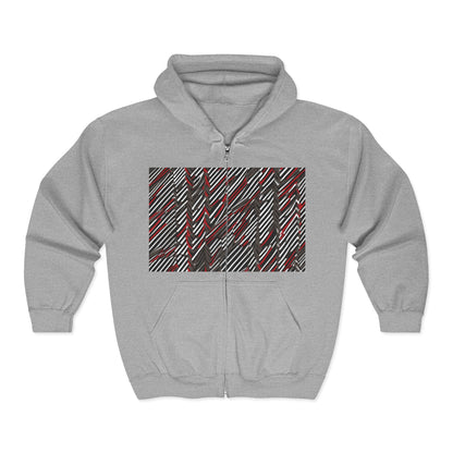 boostlete-field-day-pattern-diagonal-paper-0287 — Unisex Heavy Blend Full-Zip Hooded Sweatshirt