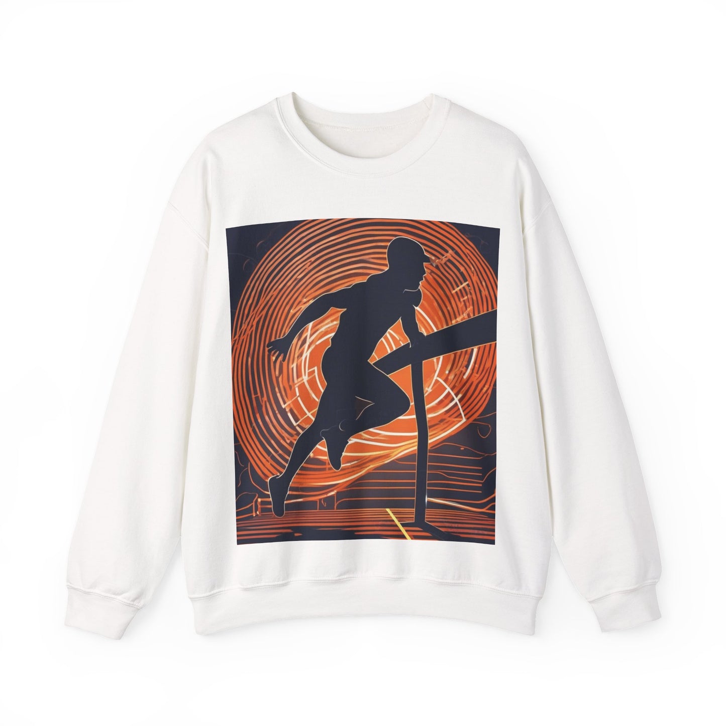 boostlete-iron-intent-scene-hurdler-neon-modern-0264 — Unisex Heavy Blend Crewneck Sweatshirt (Gildan)