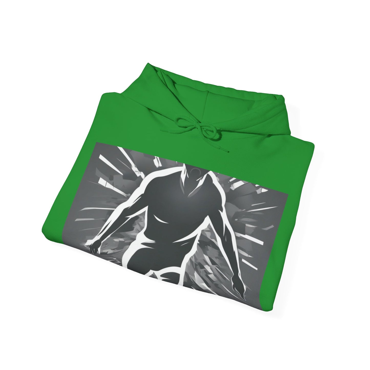 boostlete-iron-intent-scene-sprinter-soft-athletic-0108 — Unisex Heavy Blend Hooded Sweatshirt (Gildan)