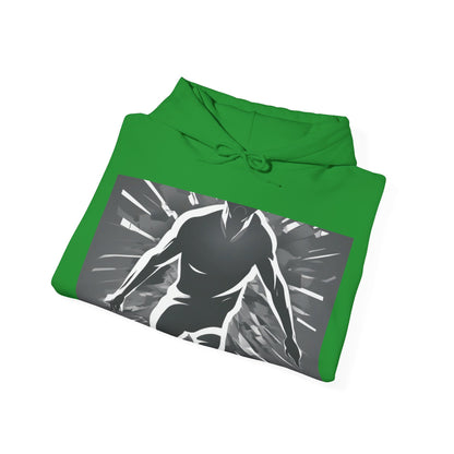 boostlete-iron-intent-scene-sprinter-soft-athletic-0108 — Unisex Heavy Blend Hooded Sweatshirt (Gildan)