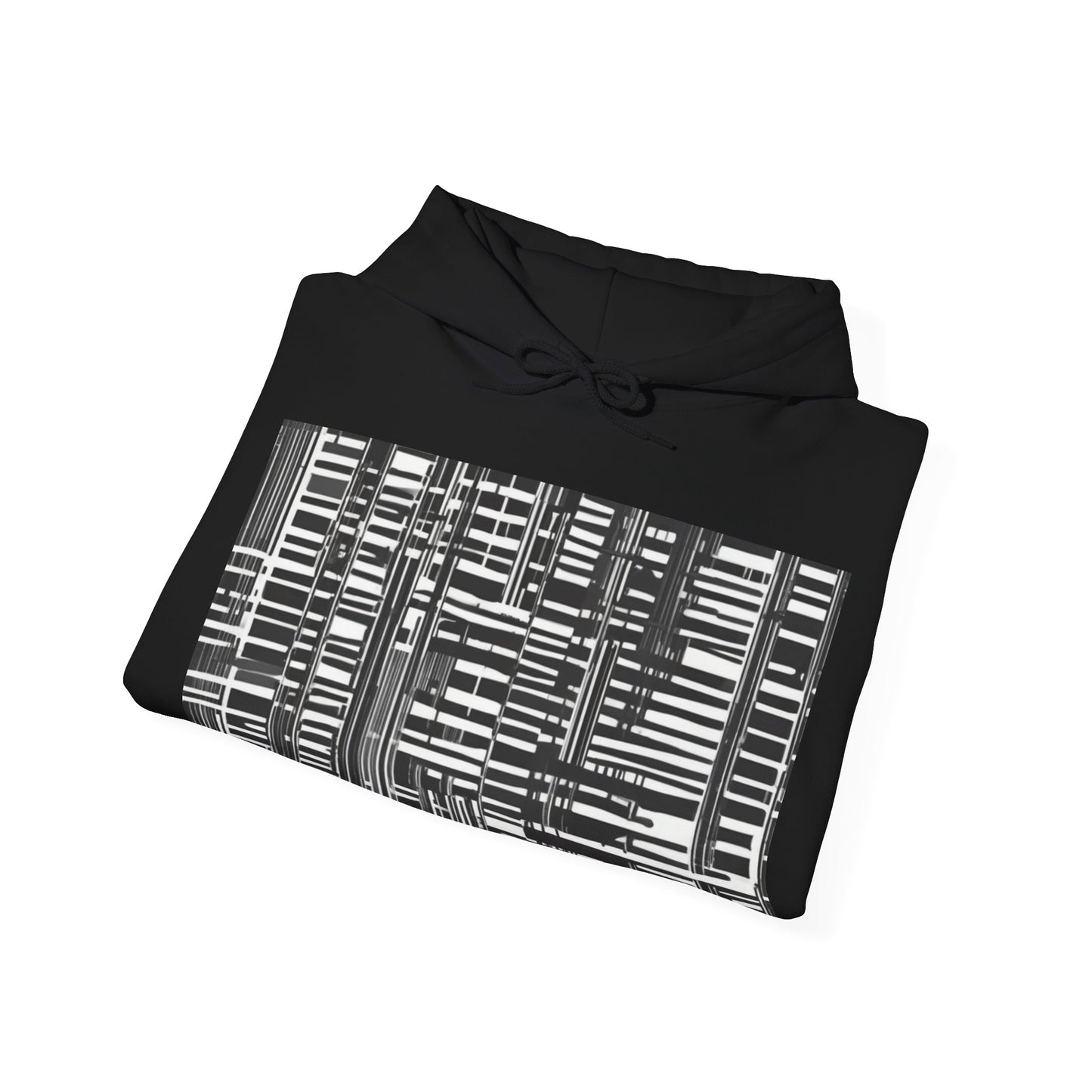 boostlete-iron-intent-pattern-barcode-line-art-0599 — Unisex Heavy Blend Hoodie (G18500)