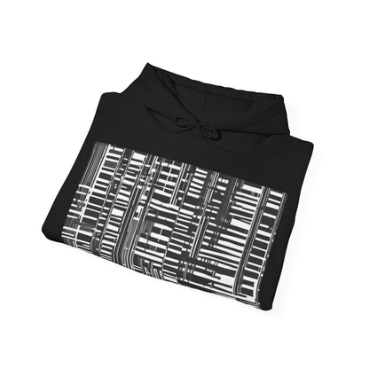 boostlete-iron-intent-pattern-barcode-line-art-0599 — Unisex Heavy Blend Hoodie (G18500)