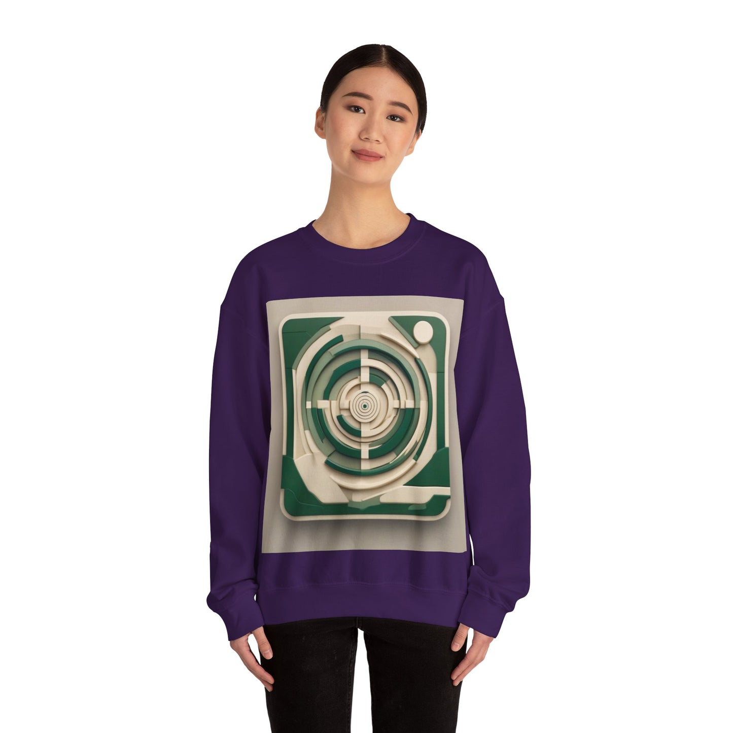 boostlete-mile-by-mile-icon-target-3d-modern-0306 — Unisex Heavy Blend Crewneck (G18000)