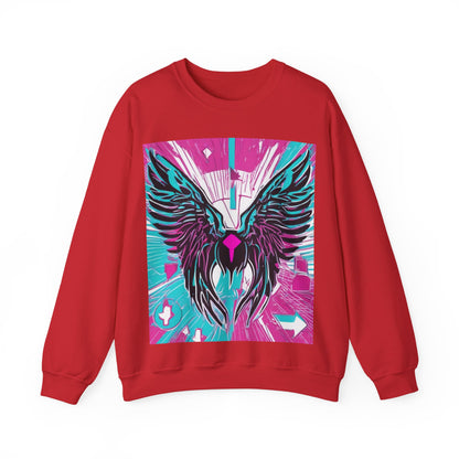 boostlete-am-crew-icon-wings-outline-line-art-0282 — Unisex Heavy Blend Crewneck Sweatshirt (Gildan)