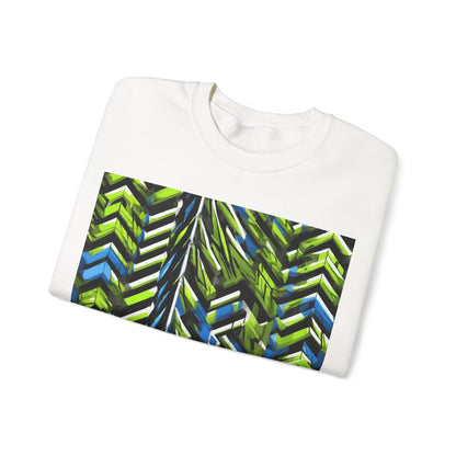 boostlete-rise-grind-pattern-chevron-isometric-0195 — Unisex Heavy Blend Crewneck Sweatshirt (Gildan)