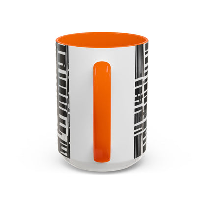 boostlete-iron-intent-pattern-barcode-line-art-0599 — Accent Mug 11/15oz