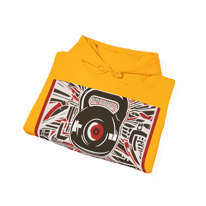 boostlete-recovery-progress-icon-kettlebell-outline-industrial-0366 — Unisex Heavy Blend Hooded Sweatshirt (Gildan)