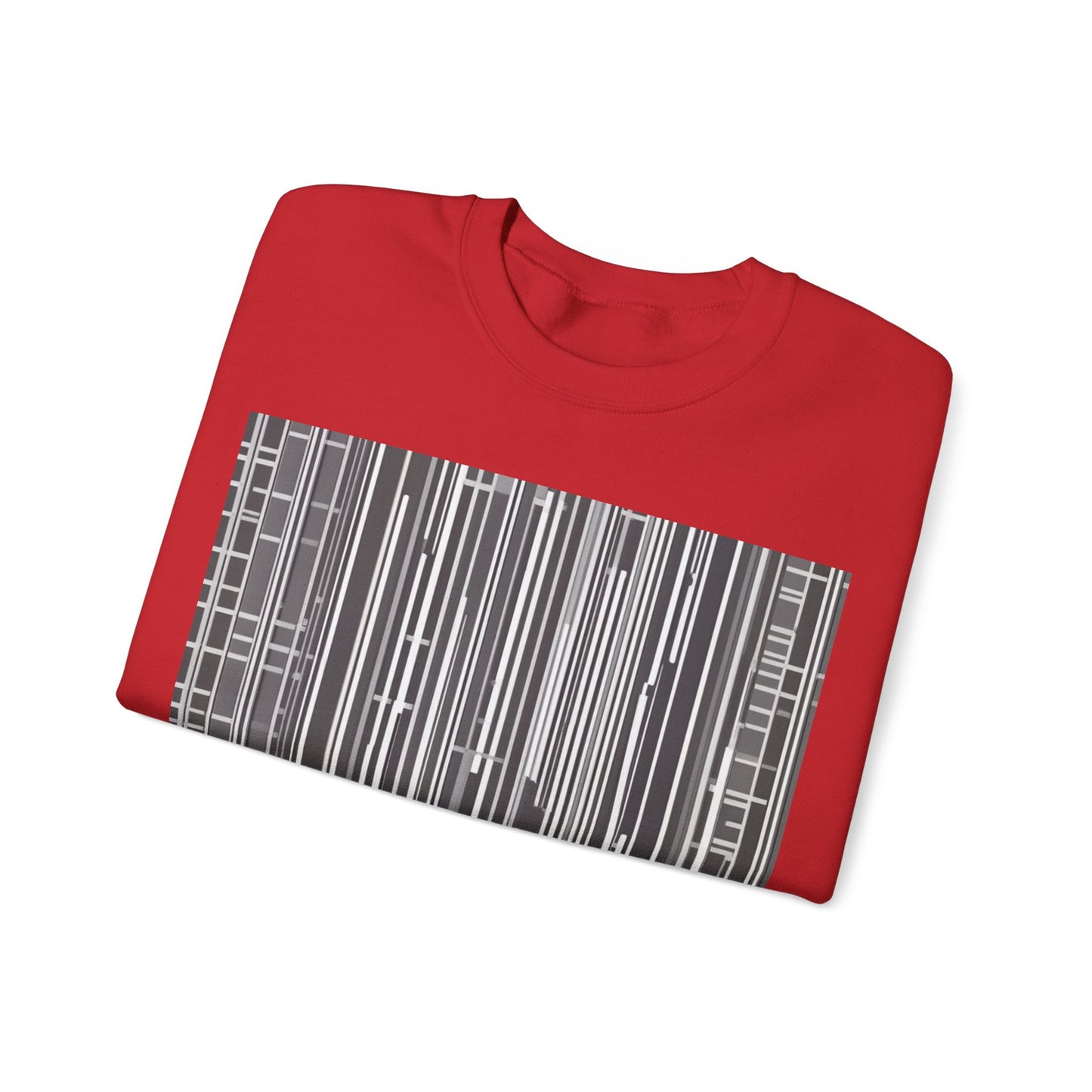 boostlete-boost-mode-pattern-barcode-blueprint-0463 — Unisex Heavy Blend Crewneck (G18000)