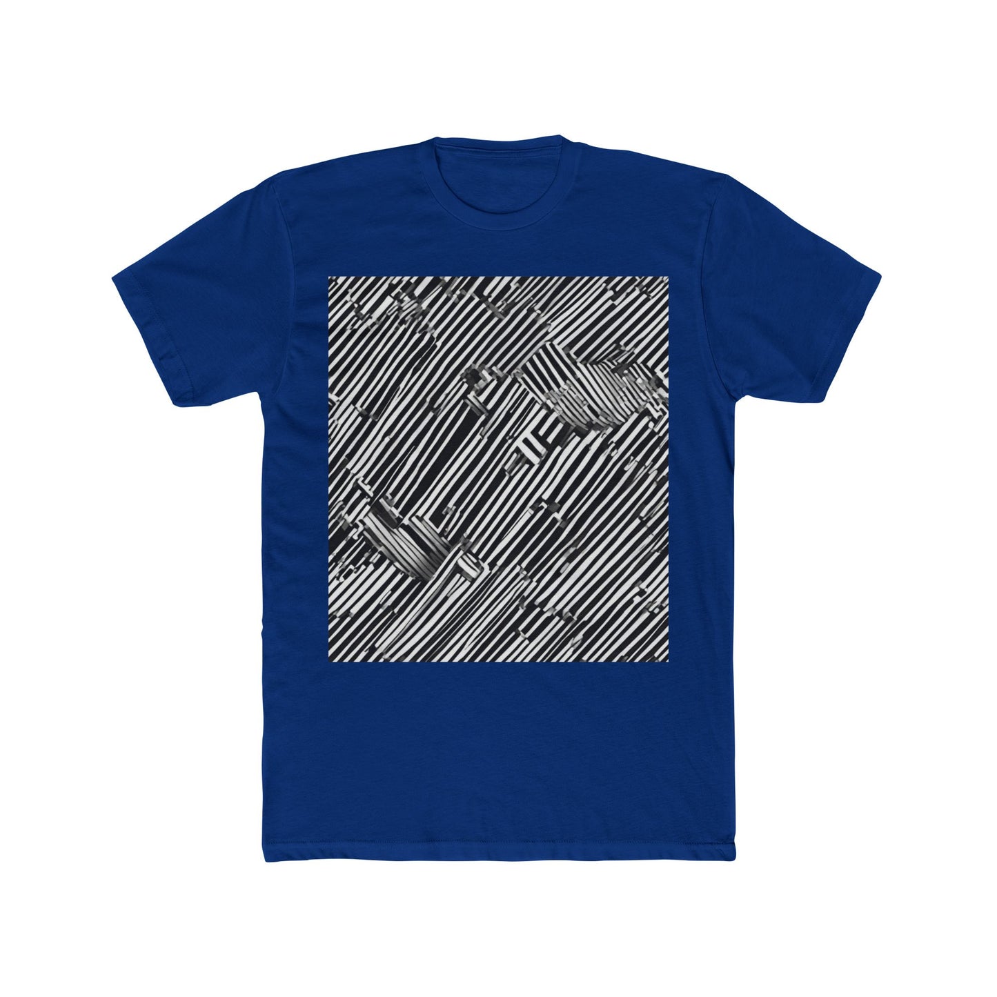 boostlete-mile-by-mile-pattern-barcode-monoline-0059 — Unisex Cotton Crew Tee (NL 3600)