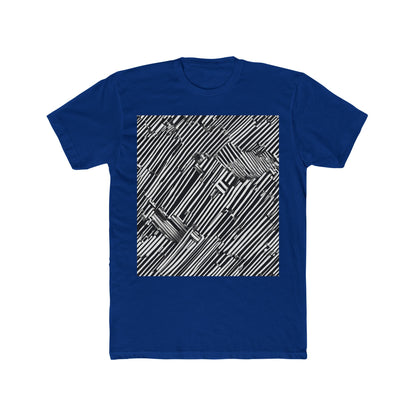 boostlete-mile-by-mile-pattern-barcode-monoline-0059 — Unisex Cotton Crew Tee (NL 3600)