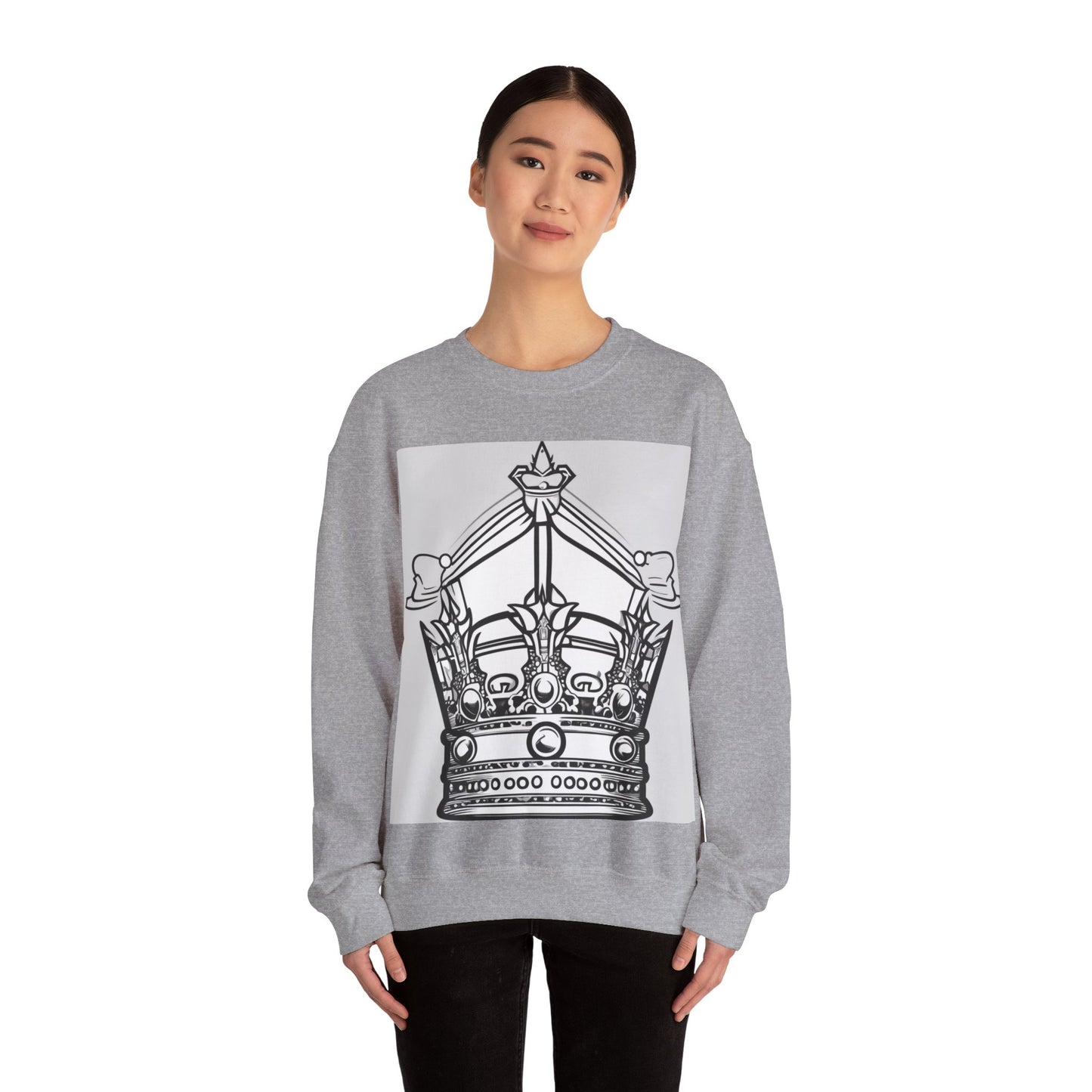 boostlete-quiet-power-icon-crown-outline-badge-0130 — Unisex Heavy Blend Crewneck Sweatshirt (Gildan)