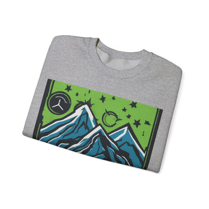 boostlete-pr-season-icon-mountain-grainy-badge-0154 — Unisex Heavy Blend Crewneck Sweatshirt (Gildan)