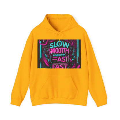boostlete-recovery-progress-type-slow-is-smooth-smooth-is-fast-banner-engraved-0181 — Unisex Heavy Blend Hooded Sweatshirt (Gildan)