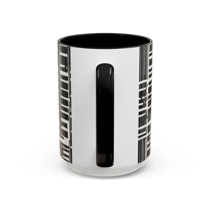 boostlete-iron-intent-pattern-barcode-line-art-0599 — Accent Mug 11/15oz