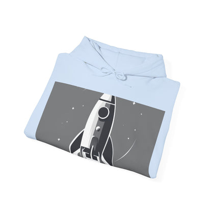 boostlete-field-day-icon-rocket-soft-monoline-1718 — Unisex Heavy Blend Hoodie (G18500)