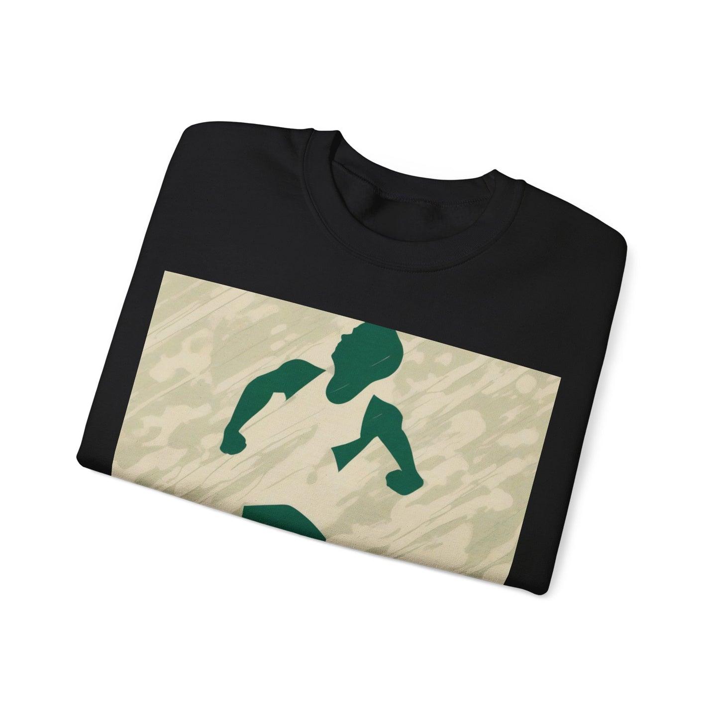 boostlete-am-crew-icon-runner-grainy-blueprint-0134 — Unisex Heavy Blend Crewneck Sweatshirt (Gildan)