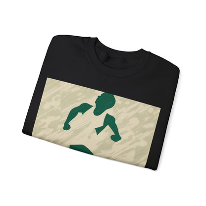 boostlete-am-crew-icon-runner-grainy-blueprint-0134 — Unisex Heavy Blend Crewneck Sweatshirt (Gildan)