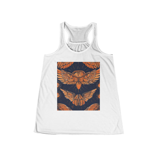 boostlete-field-day-icon-wings-soft-geometric-0298 — Women's Flowy Racerback Tank (B+C 8800)