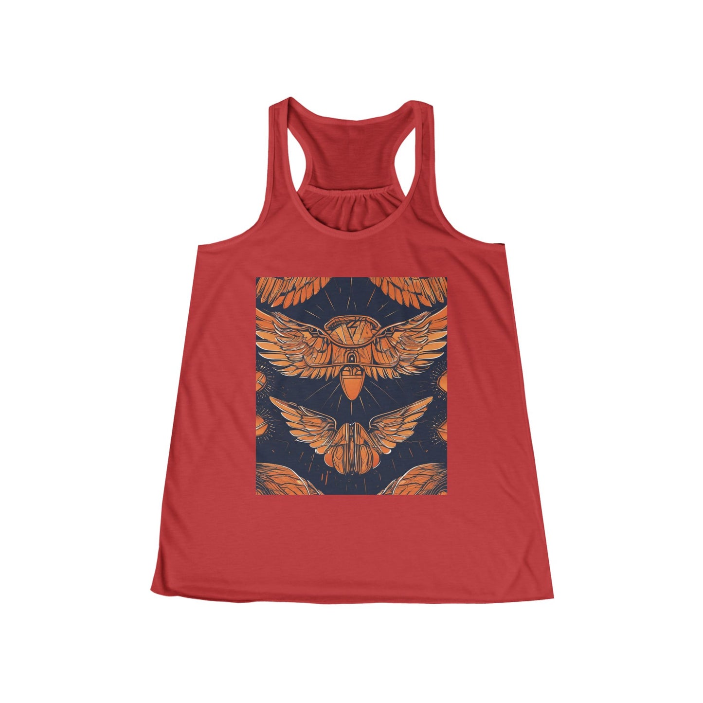 boostlete-field-day-icon-wings-soft-geometric-0298 — Women's Flowy Racerback Tank (B+C 8800)