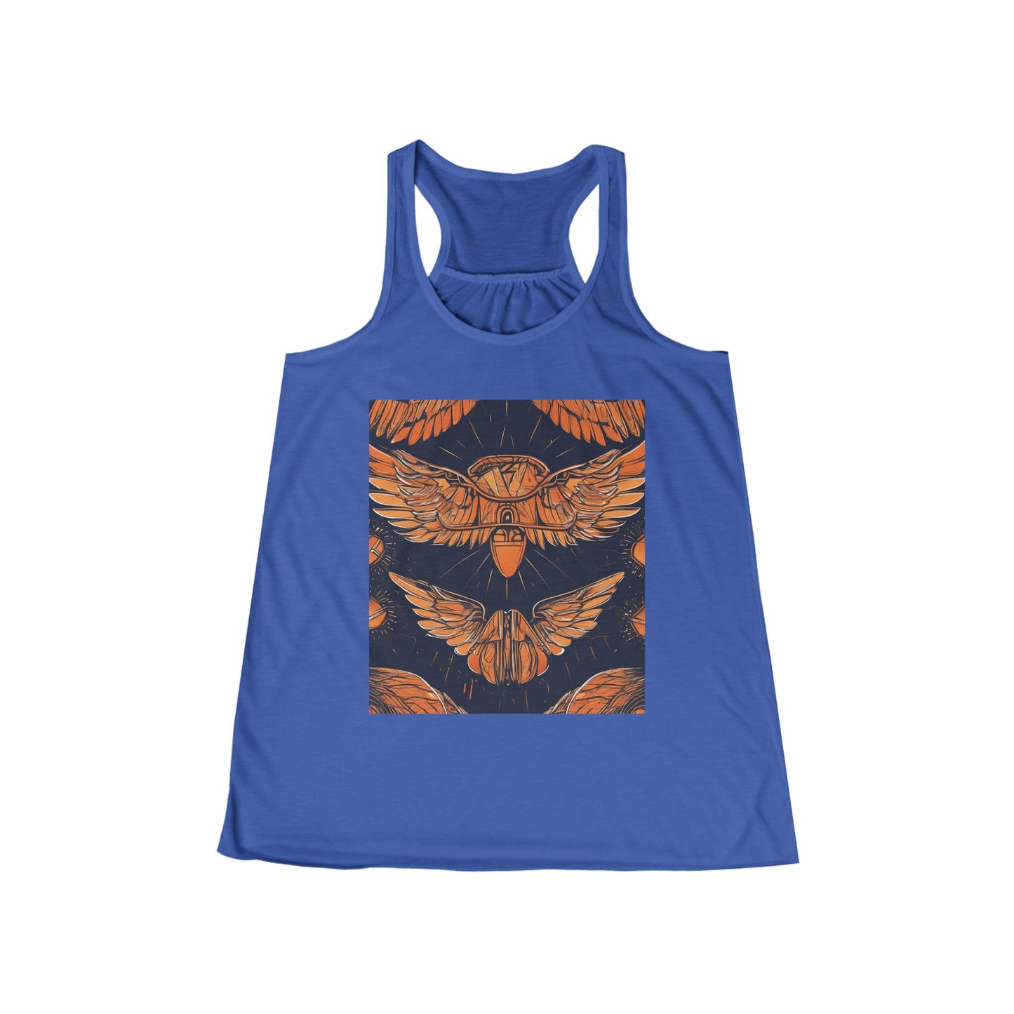 boostlete-field-day-icon-wings-soft-geometric-0298 — Women's Flowy Racerback Tank (B+C 8800)
