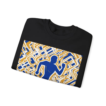 boostlete-pr-season-icon-runner-outline-industrial-0170 — Unisex Heavy Blend Crewneck Sweatshirt (Gildan)