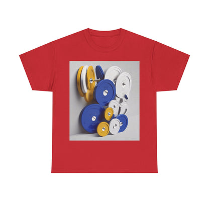 boostlete-field-day-icon-barbell-offset-geometric-0150 — Unisex Heavy Cotton Tee (Gildan 5000)